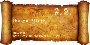 Henger Ulrik névjegykártya